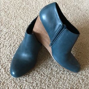 Nine West Blue Wedge Booties